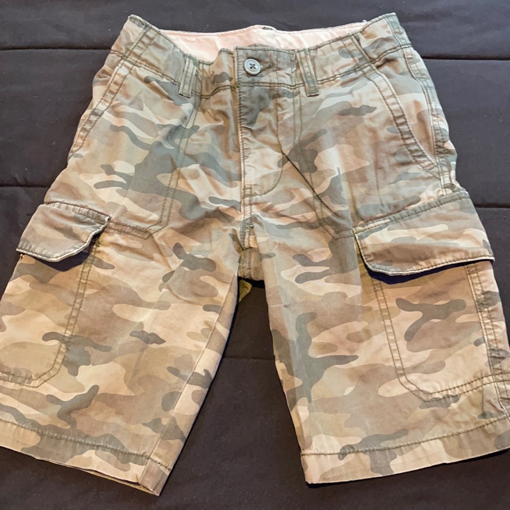 Boys cargo camo shorts